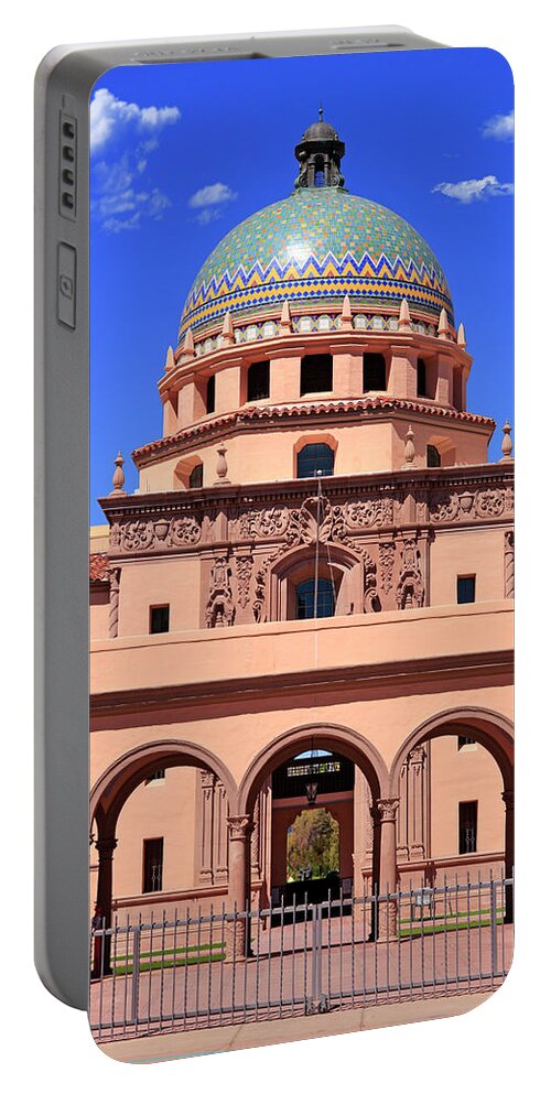Historic Portable Battery Charger featuring the photograph Pima County Courthouse, Tucson #1 by Chris Smith
