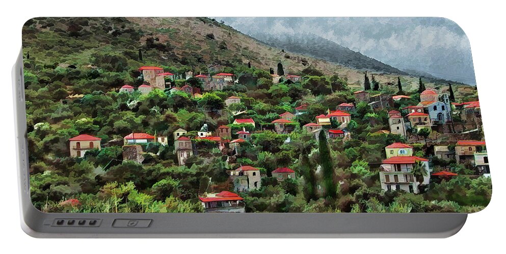 Hill Portable Battery Charger featuring the photograph Red roofs on a hill by Aleksander Rotner