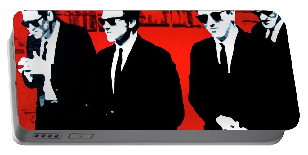 Men Portable Battery Charger featuring the painting Reservoir Dogs #1 by Hood MA Central St Martins London