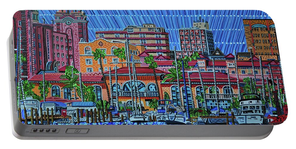 Saint Petersburg Portable Battery Charger featuring the painting Saint Petersburg, Florida #1 by Micah Mullen