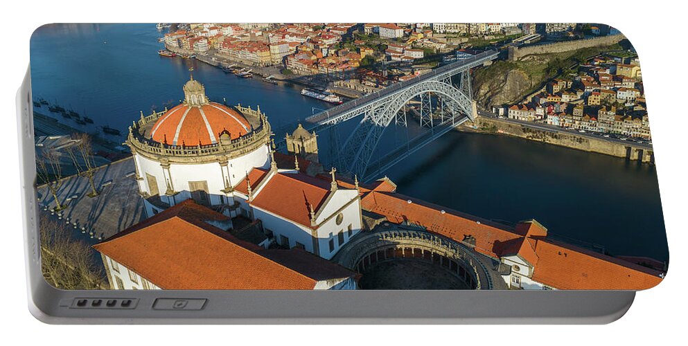 Serra Portable Battery Charger featuring the photograph Serra do Pilar Monastery and Bridge #1 by Mikhail Kokhanchikov