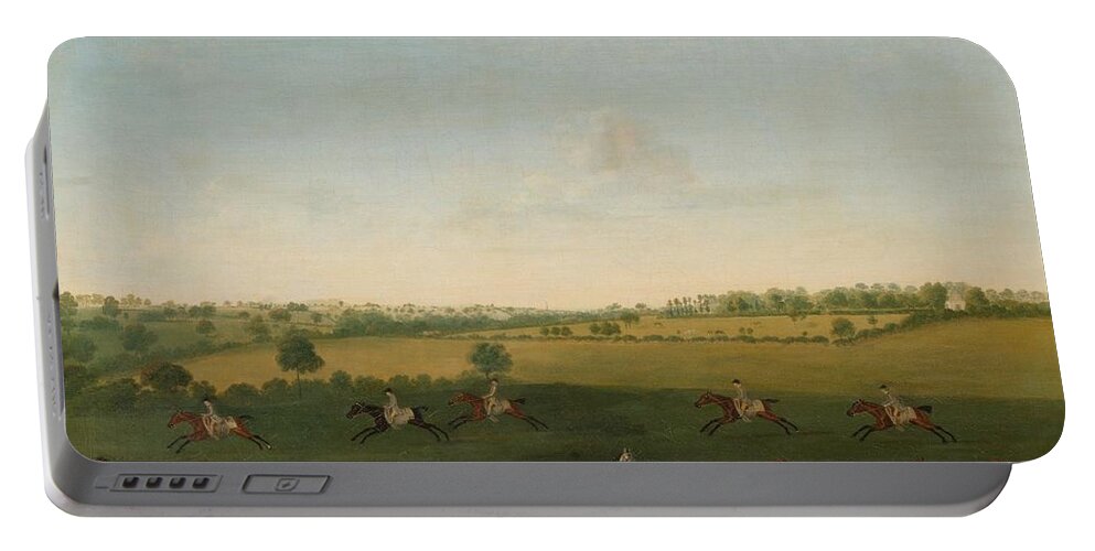 Francis Sartorius Portable Battery Charger featuring the painting Sir Charles Warre Malet's String of Racehorses at Exercise by Francis Sartorius
