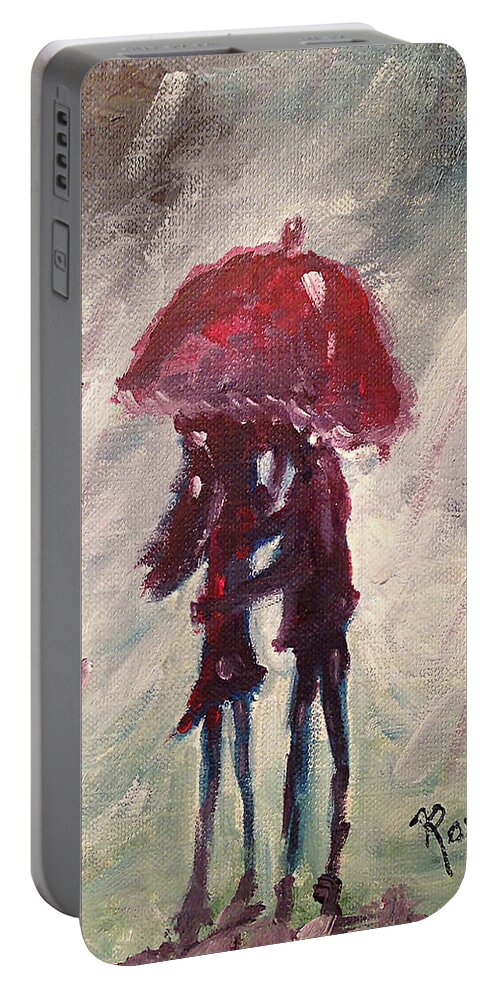 Impressionism Portable Battery Charger featuring the painting Stolen by Roxy Rich