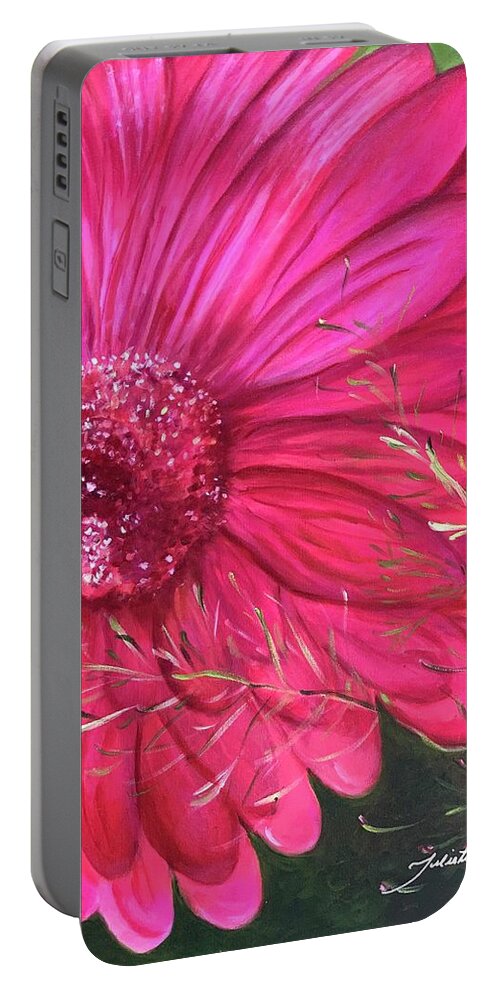 Aster Portable Battery Charger featuring the painting Summer Dancer #1 by Juliette Becker