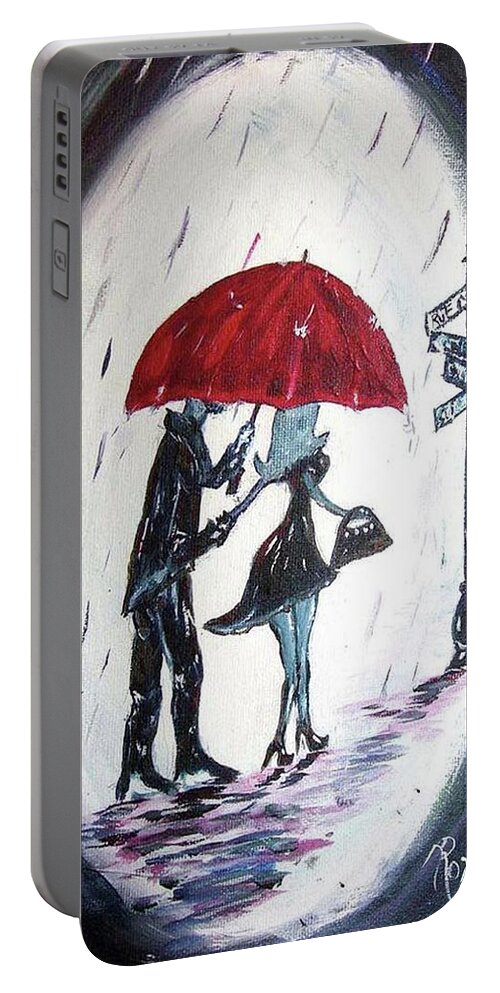 Gentleman Portable Battery Charger featuring the painting The Gentleman #1 by Roxy Rich