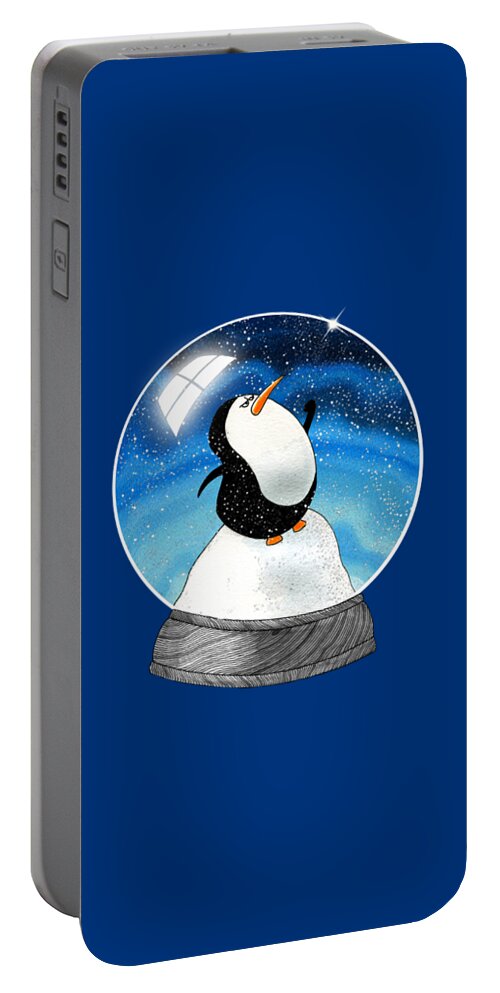 Penguin Portable Battery Charger featuring the mixed media The Penguin Who Didn't Like Snow by Andrew Hitchen