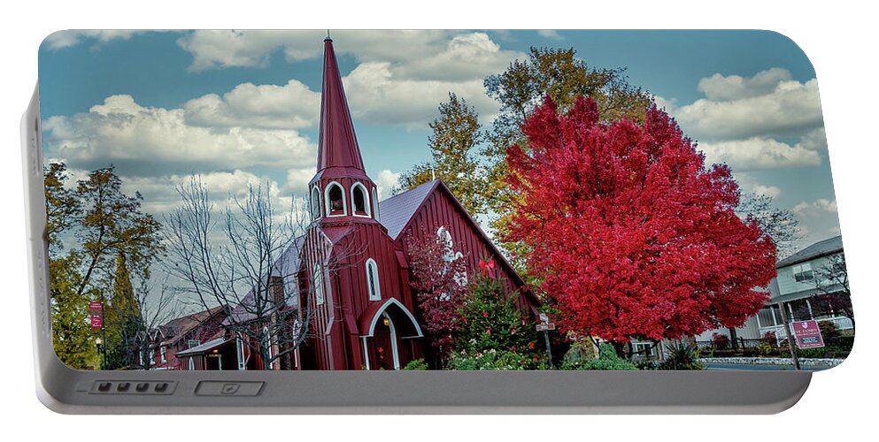 Gary Johnson Portable Battery Charger featuring the photograph The Red Church #1 by Gary Johnson