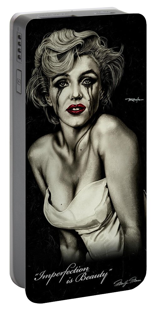 Marilyn Monroe Portable Battery Charger featuring the painting The True Marilyn #1 by Dan Menta