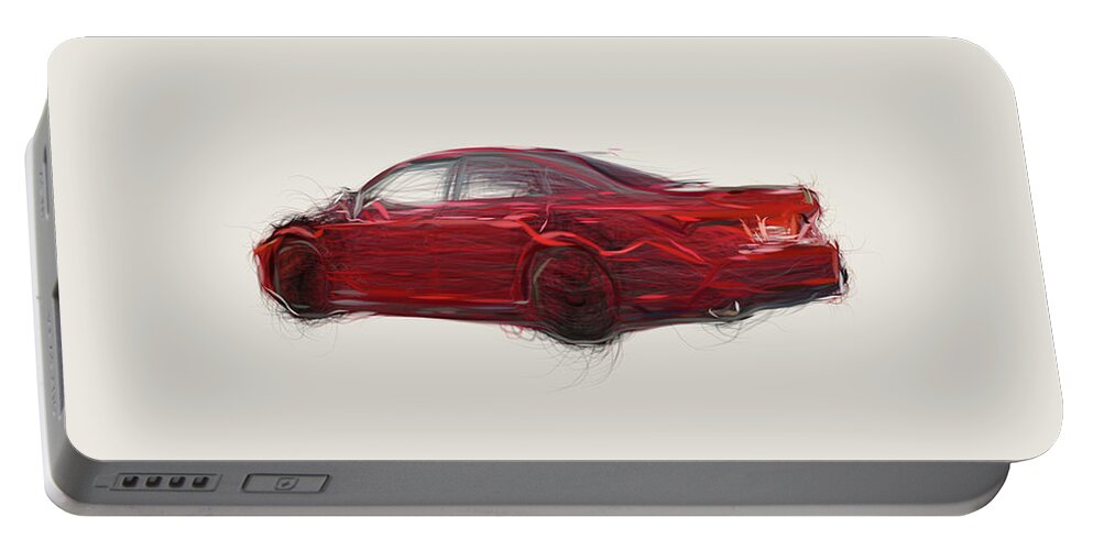 Toyota Portable Battery Charger featuring the digital art Toyota Avalon TRD Car Drawing #1 by CarsToon Concept