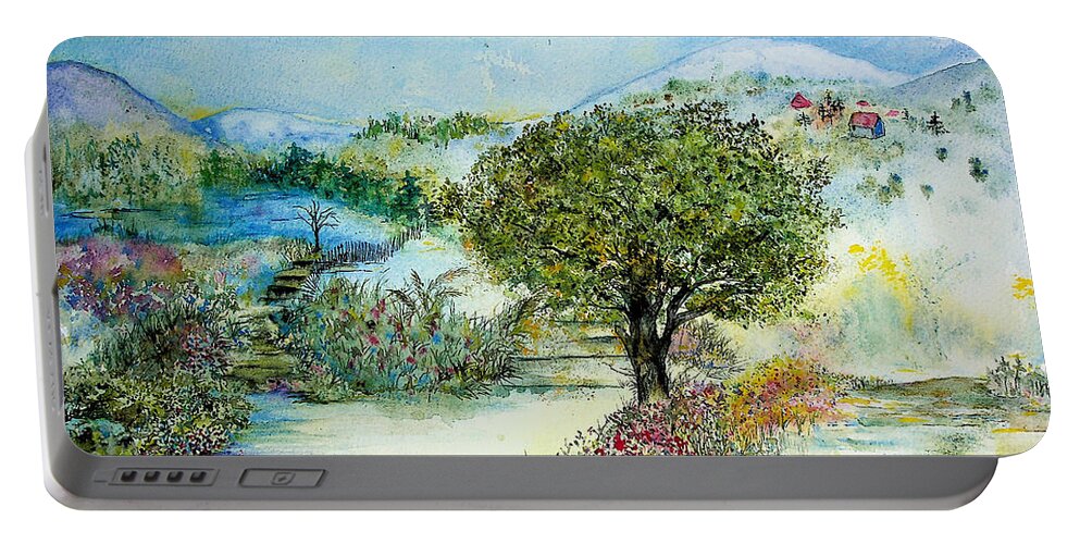 Tree Portable Battery Charger featuring the painting Tree of Life by Valerie Shaffer