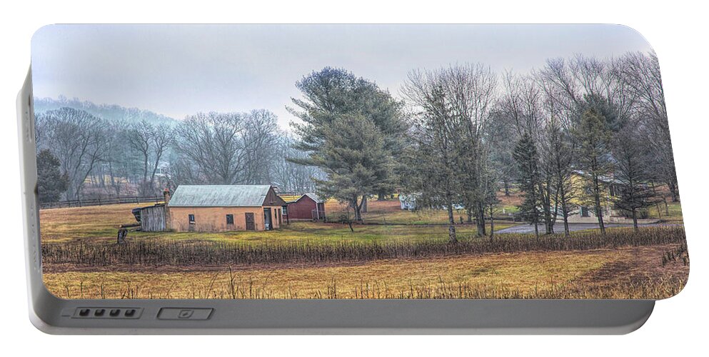 Farm House Portable Battery Charger featuring the photograph Village Farmhouse in Color by Steve Ladner