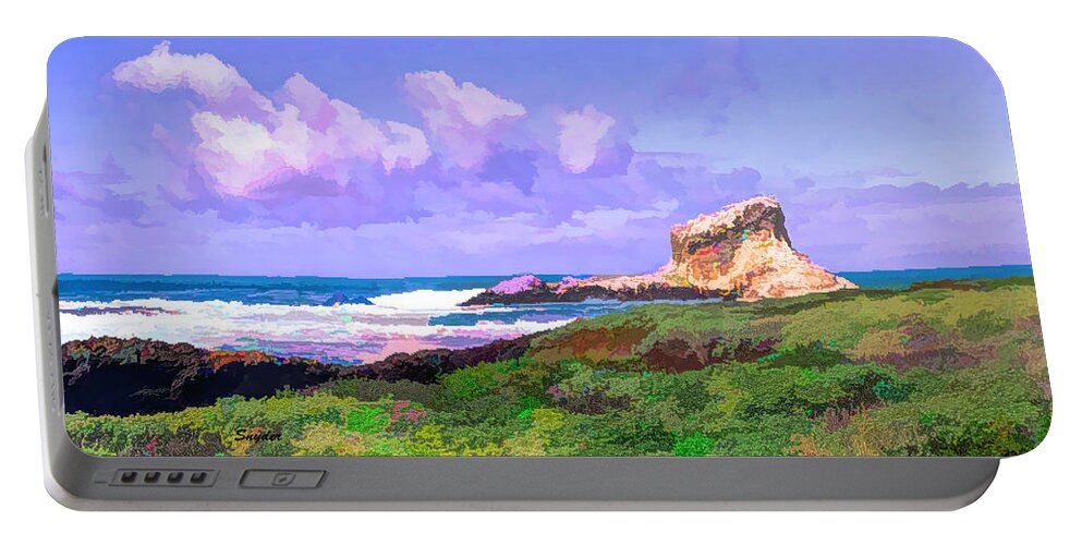 Seascape Portable Battery Charger featuring the photograph White Rock Off Piedras Blanca Detail #1 by Floyd Snyder