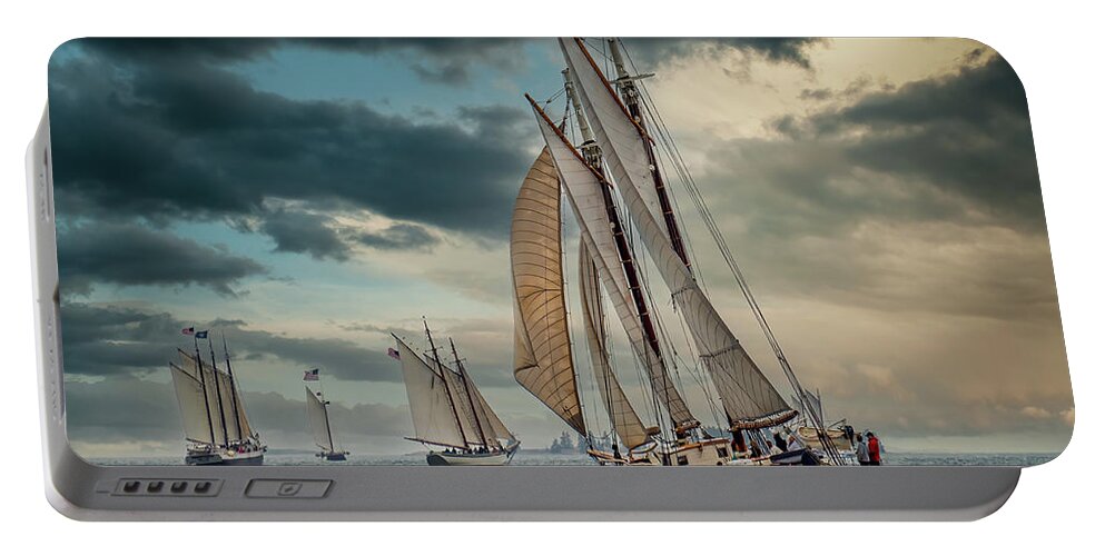  Portable Battery Charger featuring the photograph Windjammer Fleet by Fred LeBlanc