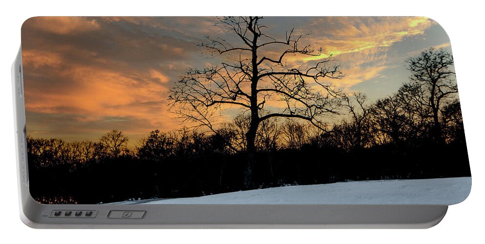 Landscape Portable Battery Charger featuring the photograph Winter Evening #1 by Cathy Kovarik