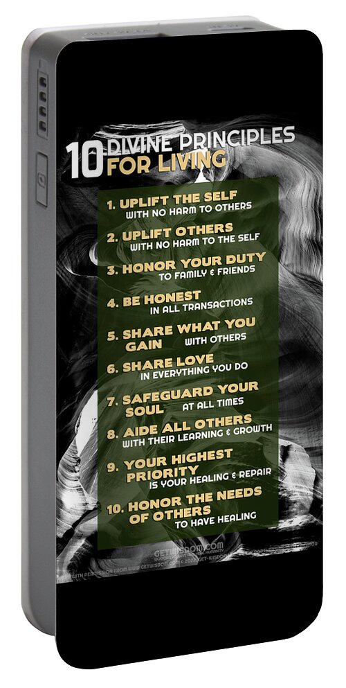 10 Divine Principles From God Portable Battery Charger featuring the photograph 10 Divine Principles_08 by Az Jackson
