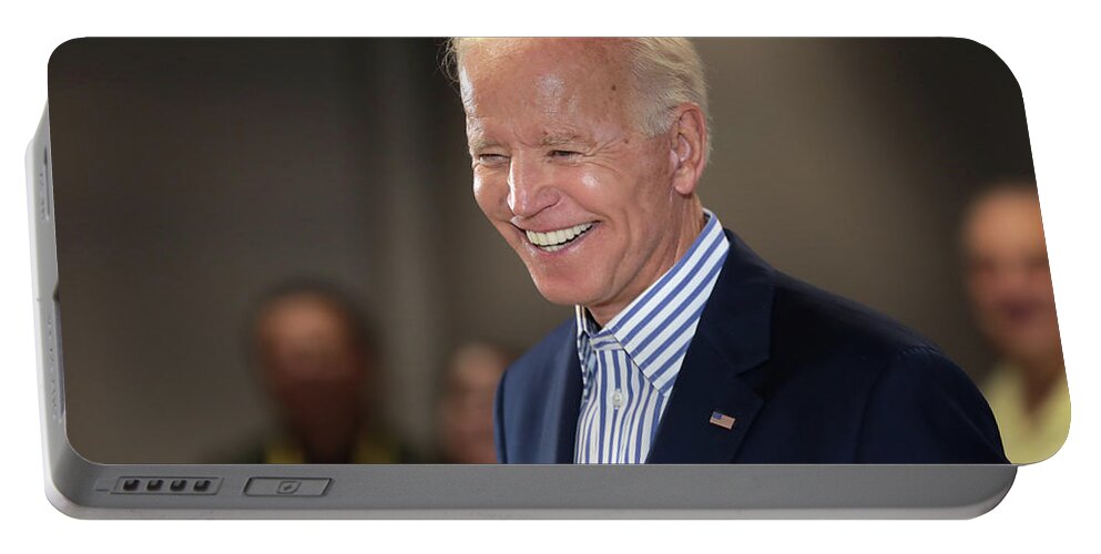 Portrait Of President Joe Biden By Gage Skidmore Portable Battery Charger featuring the painting Portrait of President Joe Biden by Gage Skidmore #10 by Celestial Images