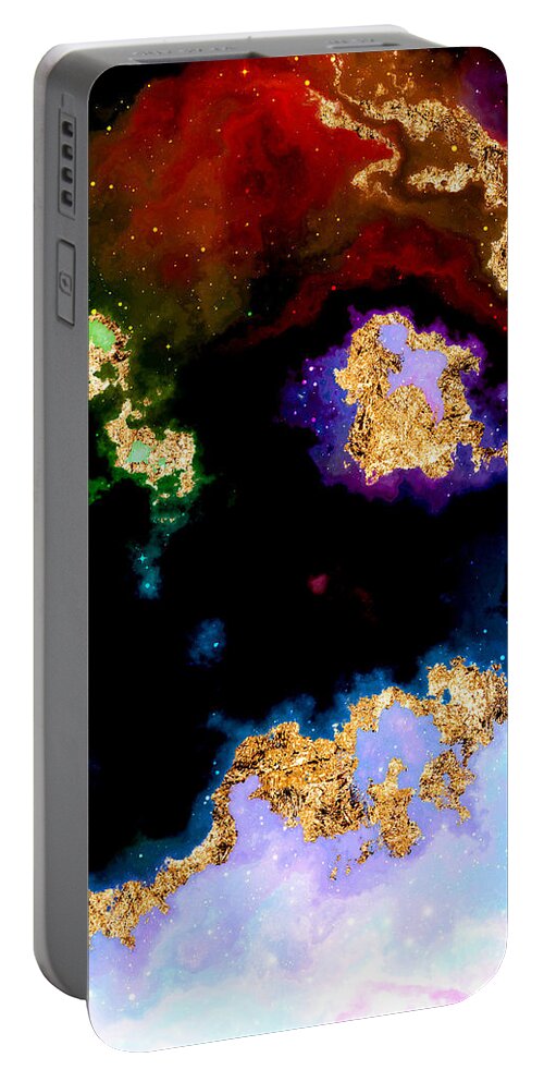 Holyrockarts Portable Battery Charger featuring the mixed media 100 Starry Nebulas in Space Abstract Digital Painting 004 by Holy Rock Design