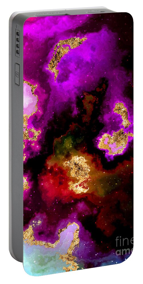 Holyrockarts Portable Battery Charger featuring the mixed media 100 Starry Nebulas in Space Abstract Digital Painting 008 by Holy Rock Design
