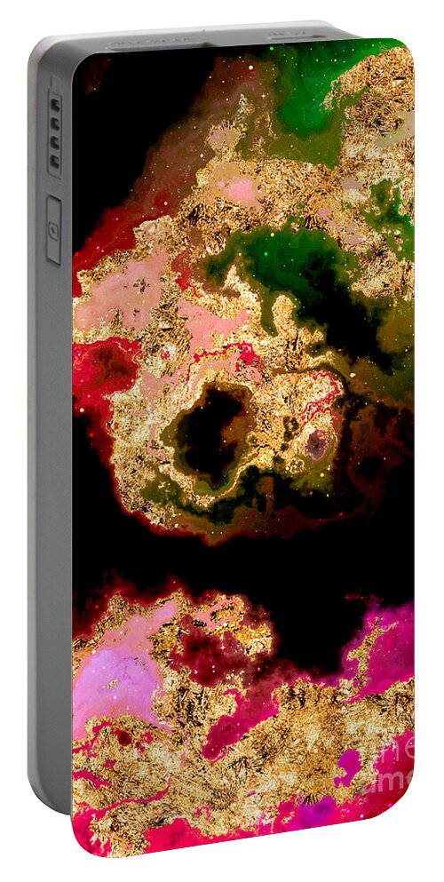 Holyrockarts Portable Battery Charger featuring the mixed media 100 Starry Nebulas in Space Abstract Digital Painting 039 by Holy Rock Design