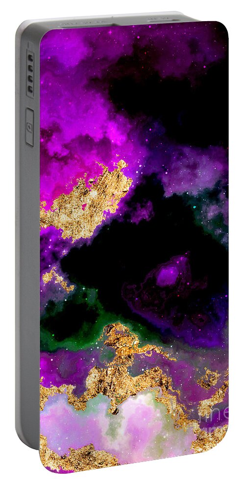 Holyrockarts Portable Battery Charger featuring the mixed media 100 Starry Nebulas in Space Abstract Digital Painting 054 by Holy Rock Design