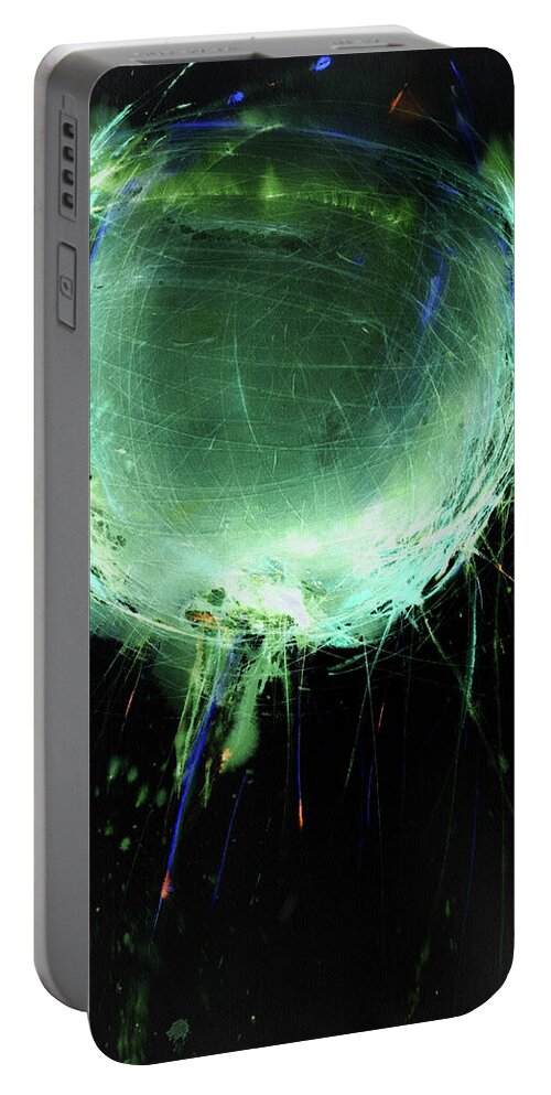  Portable Battery Charger featuring the painting 'Web Xoven'-inversion-1 by Petra Rau