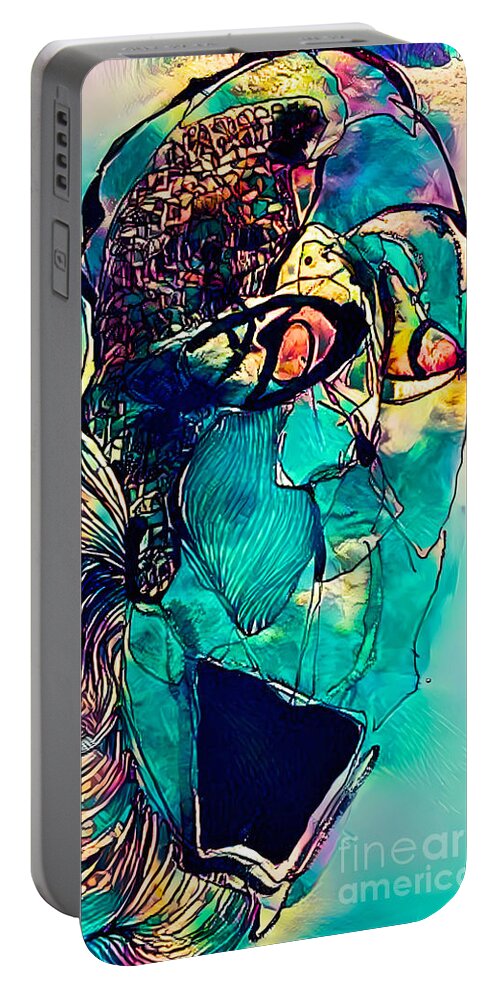 Contemporary Art Portable Battery Charger featuring the digital art 110 by Jeremiah Ray