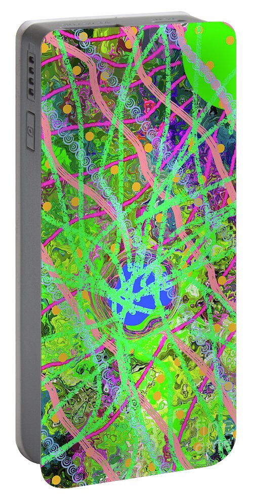 Walter Paul Bebirian: The Bebirian Art Collection Portable Battery Charger featuring the digital art 12-18-2011abdefghijklmnopqr by Walter Paul Bebirian