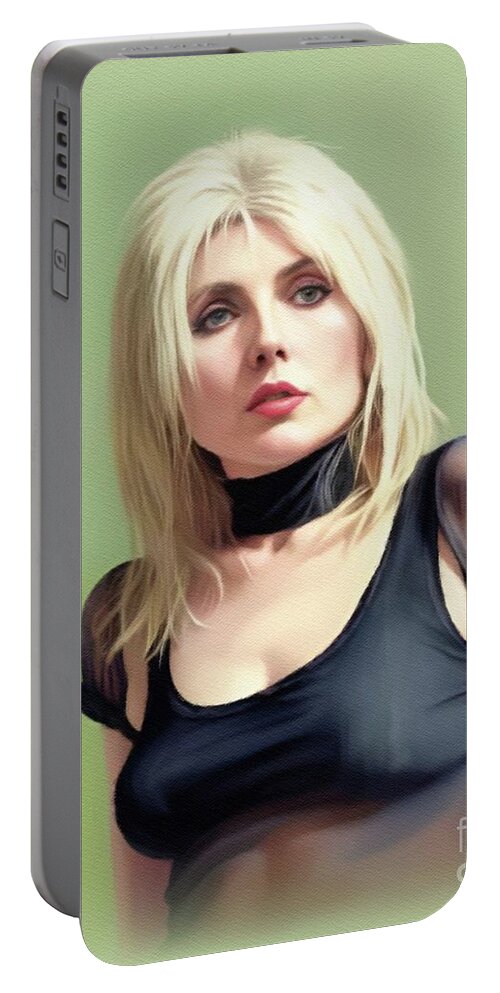 Debbie Portable Battery Charger featuring the painting Debbie Harry, Music Legend #12 by Esoterica Art Agency