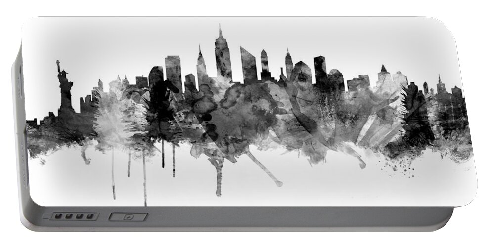 New York Portable Battery Charger featuring the digital art New York City Skyline #13 by Michael Tompsett