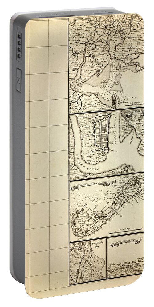 Map Portable Battery Charger featuring the painting A map of the British Empire in America with the French and Spanish settlements adjacent thereto LOC #14 by MotionAge Designs