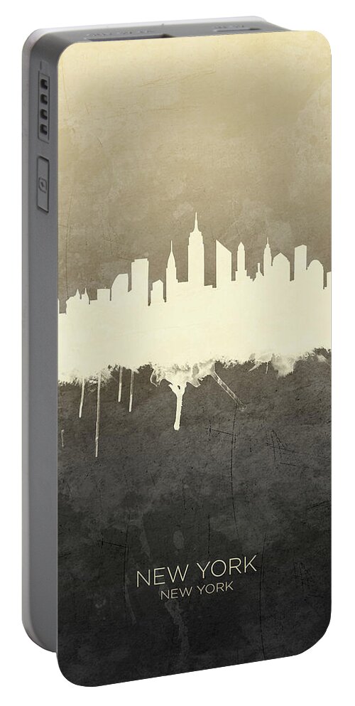 New York Portable Battery Charger featuring the digital art New York City Skyline #15 by Michael Tompsett