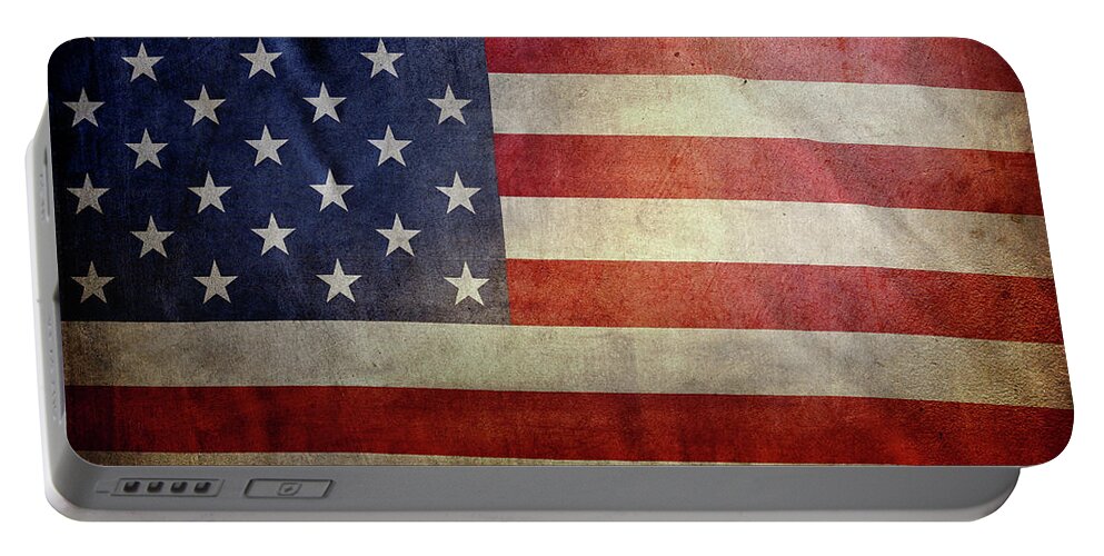American Flag Portable Battery Charger featuring the photograph Grunge American flag #16 by Les Cunliffe
