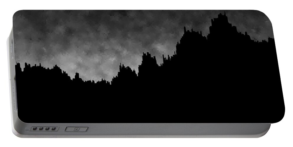 18x8 Black Gray Portable Battery Charger featuring the digital art 18x9.272-#rithmart by Gareth Lewis