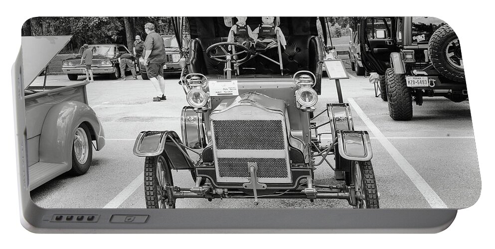 1906 Maxwell Touring Car in Black and White  Portable Battery  Charger by M K Miller - Pixels