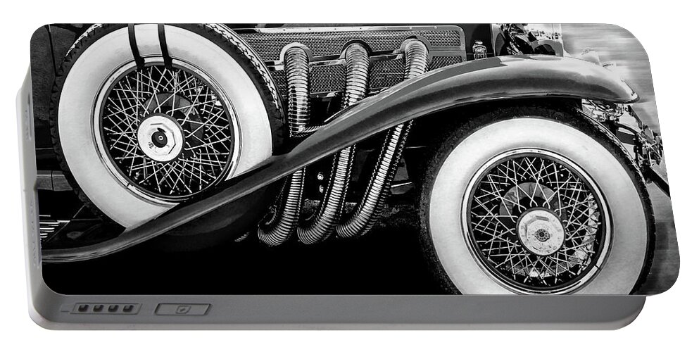 Car Photography Portable Battery Charger featuring the photograph 1932 Duesenberg Convertable by Jerry Cowart