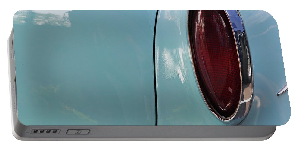 Taillight Portable Battery Charger featuring the photograph 1954 Chevy Taillight 9582 by Jack Schultz
