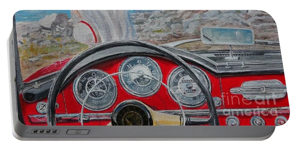 Transportation Portable Battery Charger featuring the painting 1962 Alfa Romeo by Sinisa Saratlic