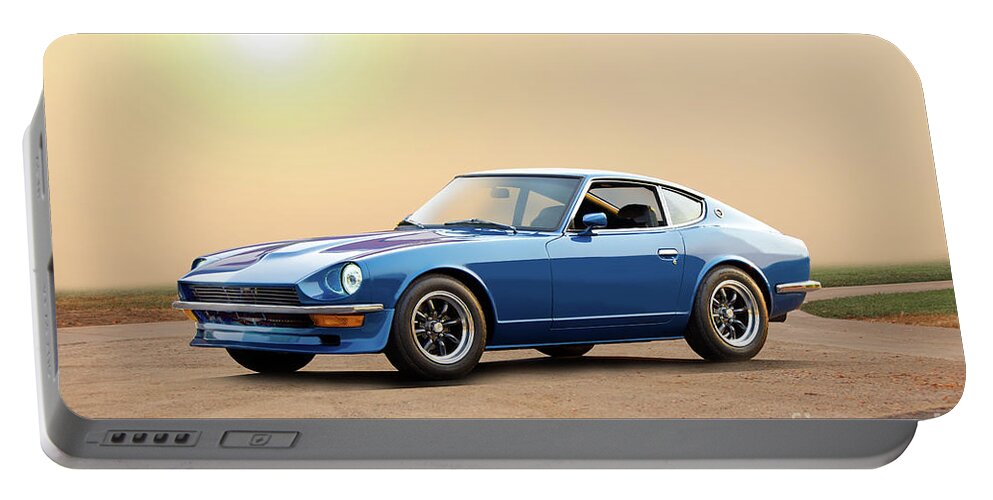 1970-73 Datsun 240z Portable Battery Charger featuring the photograph 1970-23 Datsun 240Z by Dave Koontz