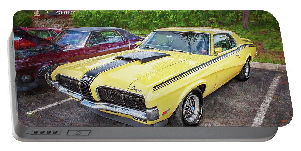 1970 Mercury Cougar Boss 302 Eliminator Portable Battery Charger featuring the photograph 1970 Mercury Cougar Boss 302 Eliminator X103 by Rich Franco