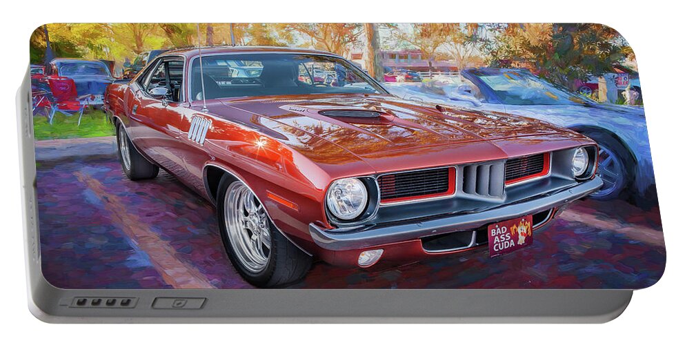 1971 Plymouth Portable Battery Charger featuring the photograph 1971 Plymouth Hemi Barracuda X108 by Rich Franco