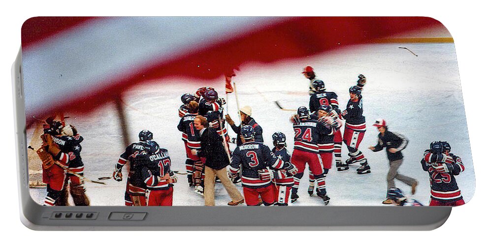 Hockey Portable Battery Charger featuring the photograph 1980 Olympic Hockey Miracle On Ice Team by Russ Considine
