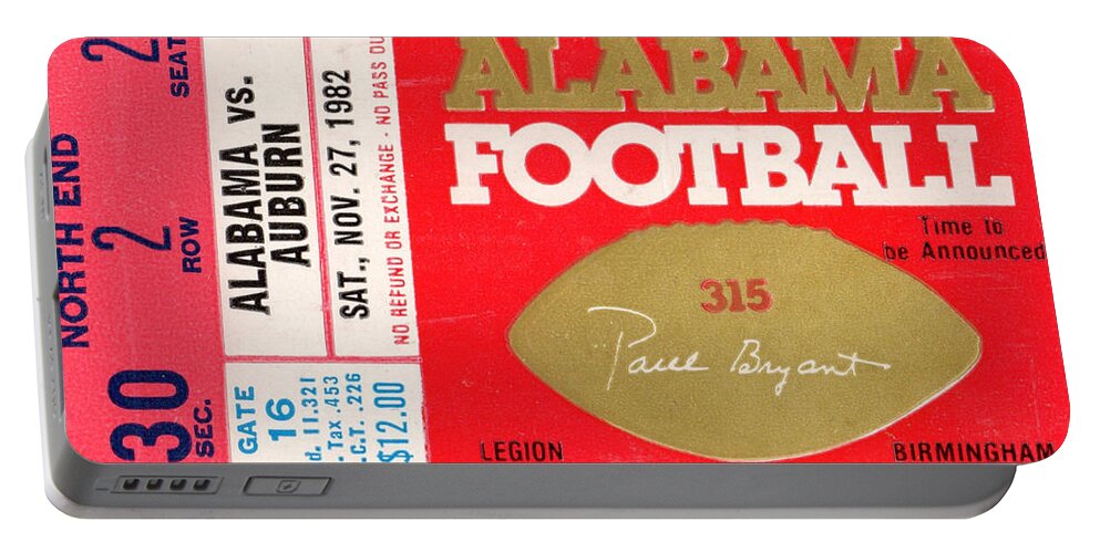 Birmingham Portable Battery Charger featuring the mixed media 1982 Iron Bowl by Row One Brand