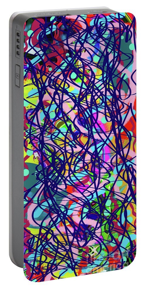 Walter Paul Bebirian: The Bebirian Art Collection Portable Battery Charger featuring the digital art 2-5-2011dabcdefghijklmnopqrtu by Walter Paul Bebirian