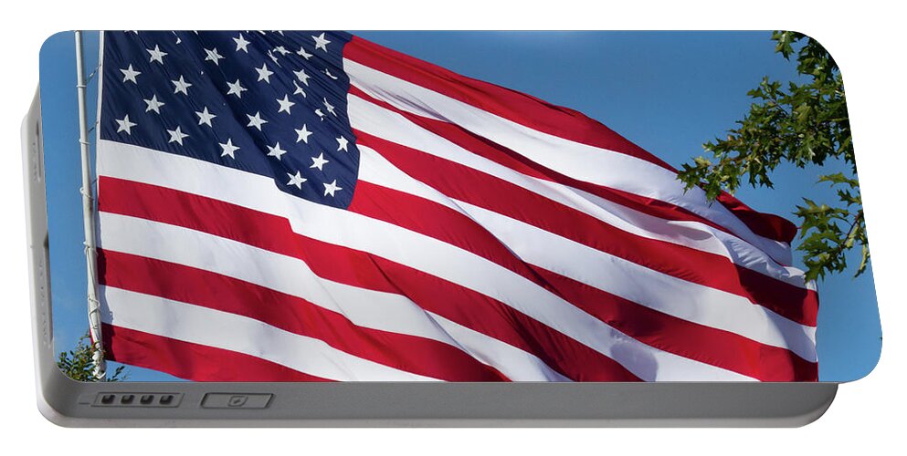 Flag Portable Battery Charger featuring the photograph American Flag #2 by Jerry Gammon