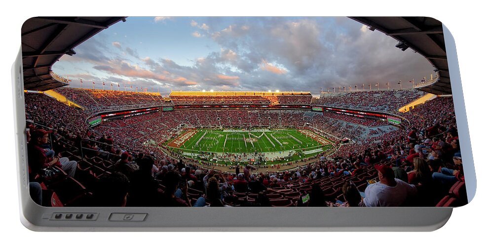 Gameday Portable Battery Charger featuring the photograph Bama Spell Out Bryant-Denny Stadium #2 by Kenny Glover
