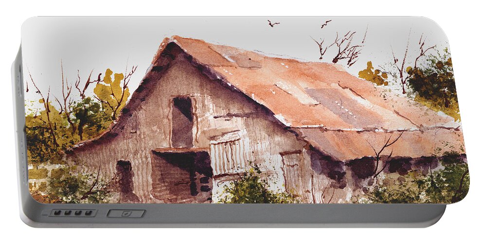 Barn Portable Battery Charger featuring the painting Barn #2 by Sam Sidders