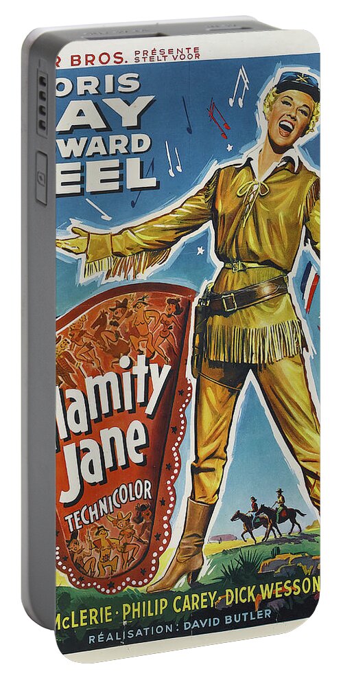 Doris Portable Battery Charger featuring the mixed media ''Calamity Jane'' - 1953 by Stars on Art