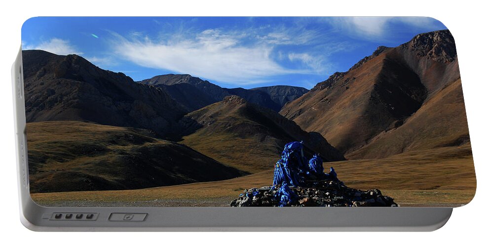 Steppe Peace Portable Battery Charger featuring the photograph Colors of Countryside by Elbegzaya Lkhagvasuren