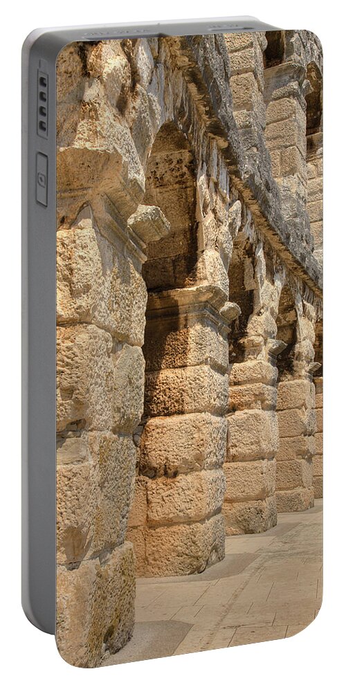 Colosseum Portable Battery Charger featuring the photograph Colosseum in pula, Croatia #2 by Ian Middleton