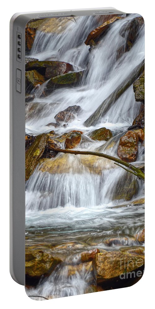 Waterfall Portable Battery Charger featuring the photograph Falling Water by Phil Perkins